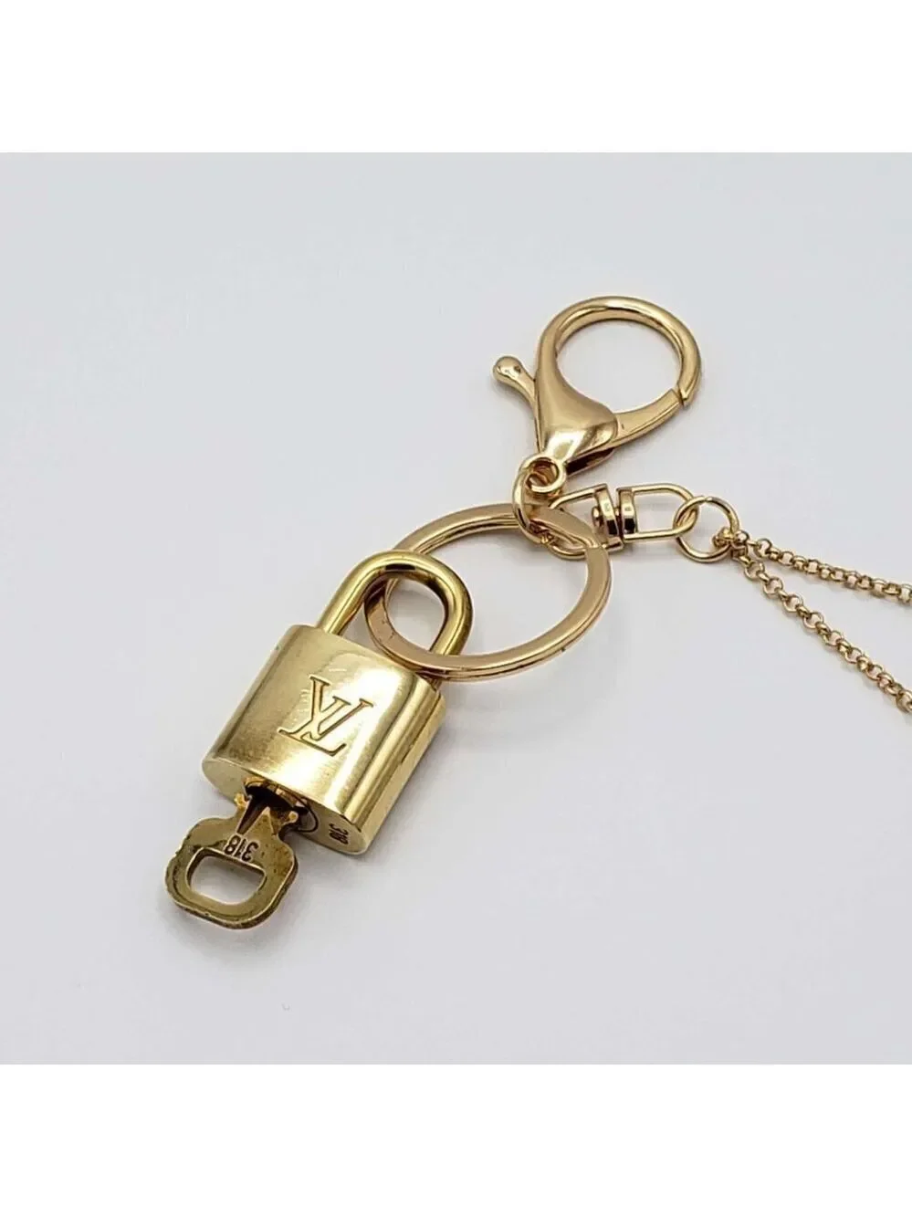 Authentic Louis Vuitton Padlock & Key Gold ✨Unbranded Bag Charm Keychain